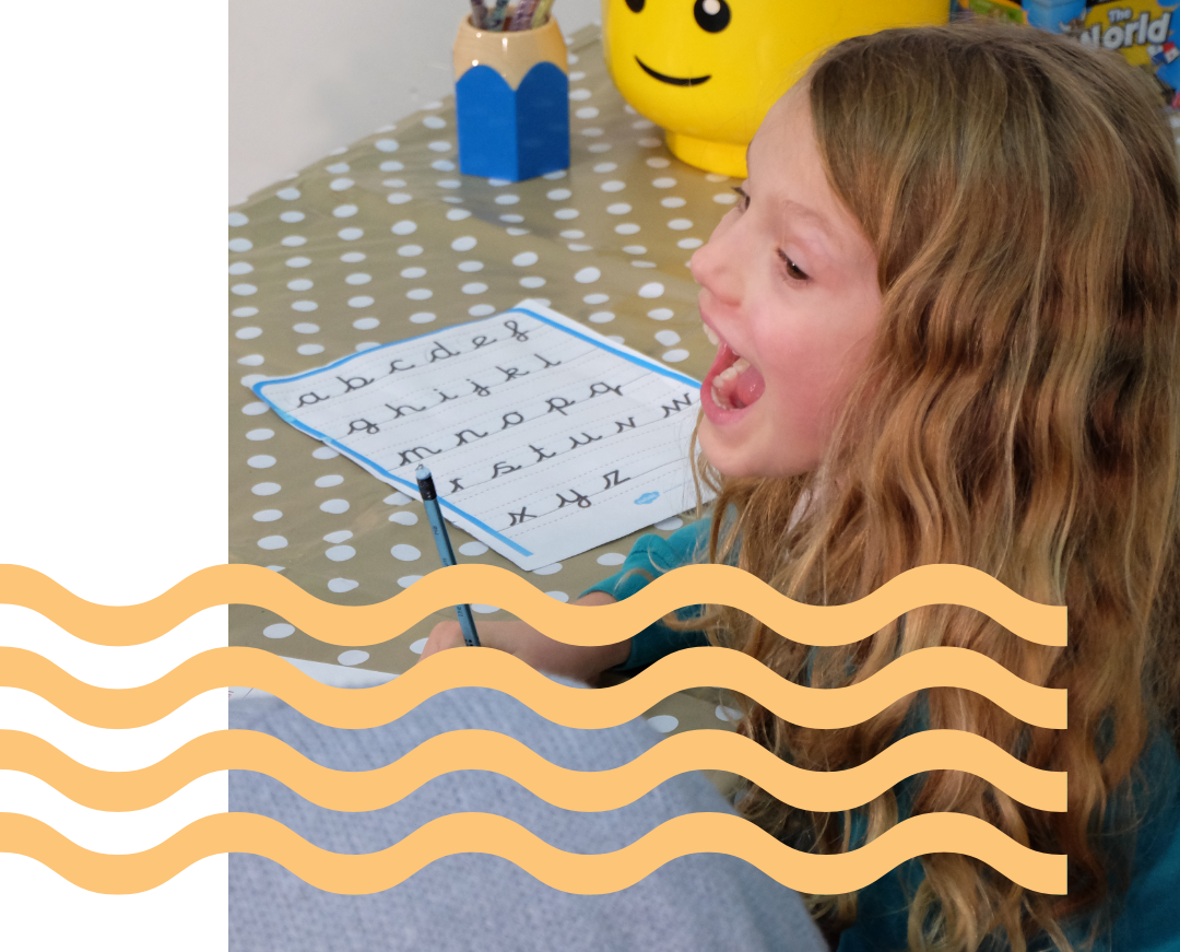 Primary tutors Harrogate – young girl practising handwriting.