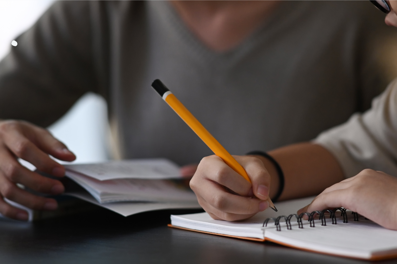 An in-person tutoring session.
