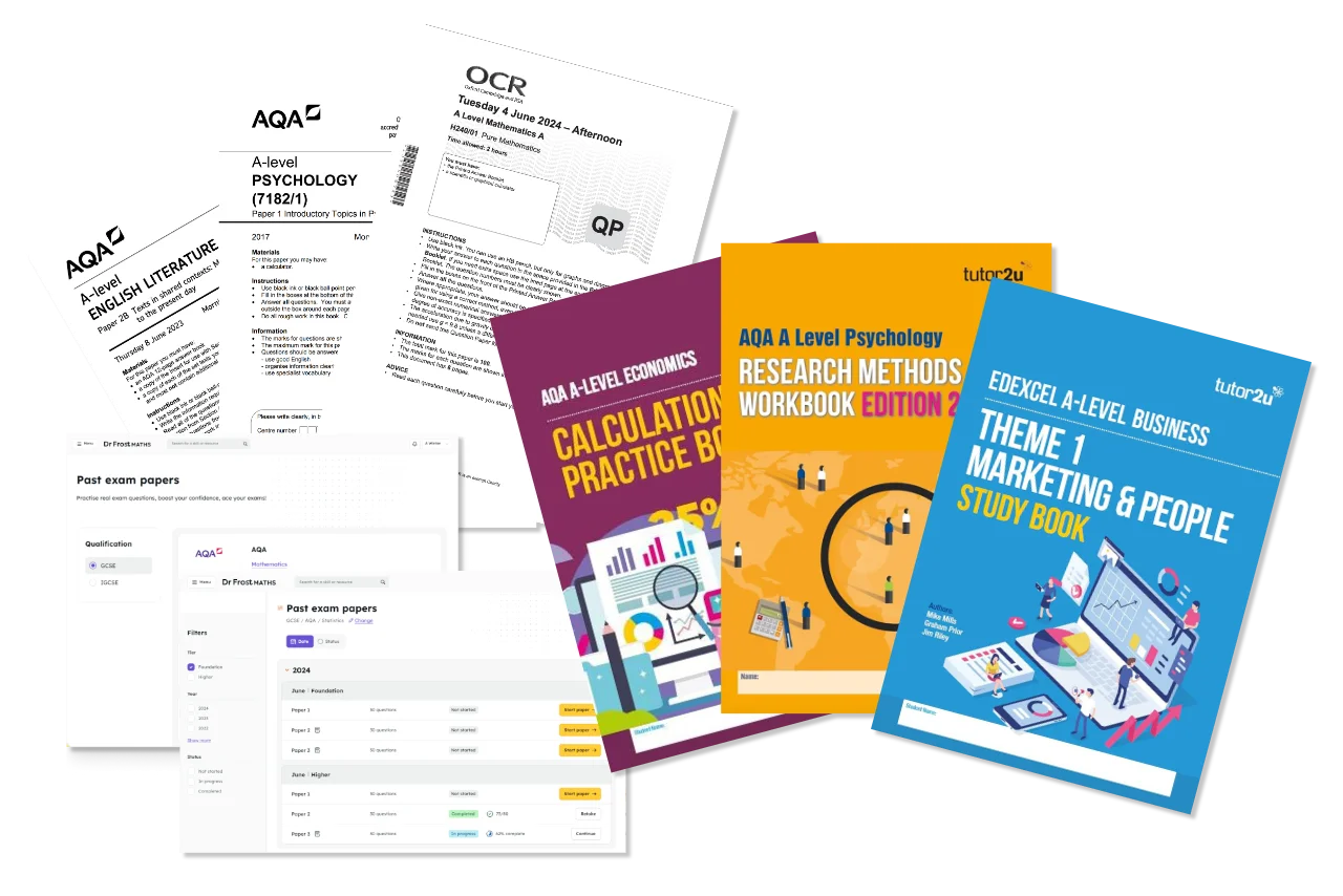 A-level revision resources for variety of subjects.